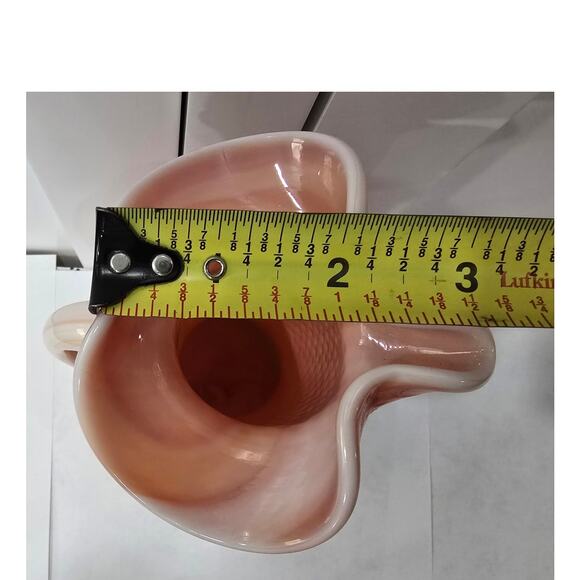 Vintage Footed Peach-Swirl Hobnail Glass Pitcher - Large Decorative Collectible - Picture 3 of 13